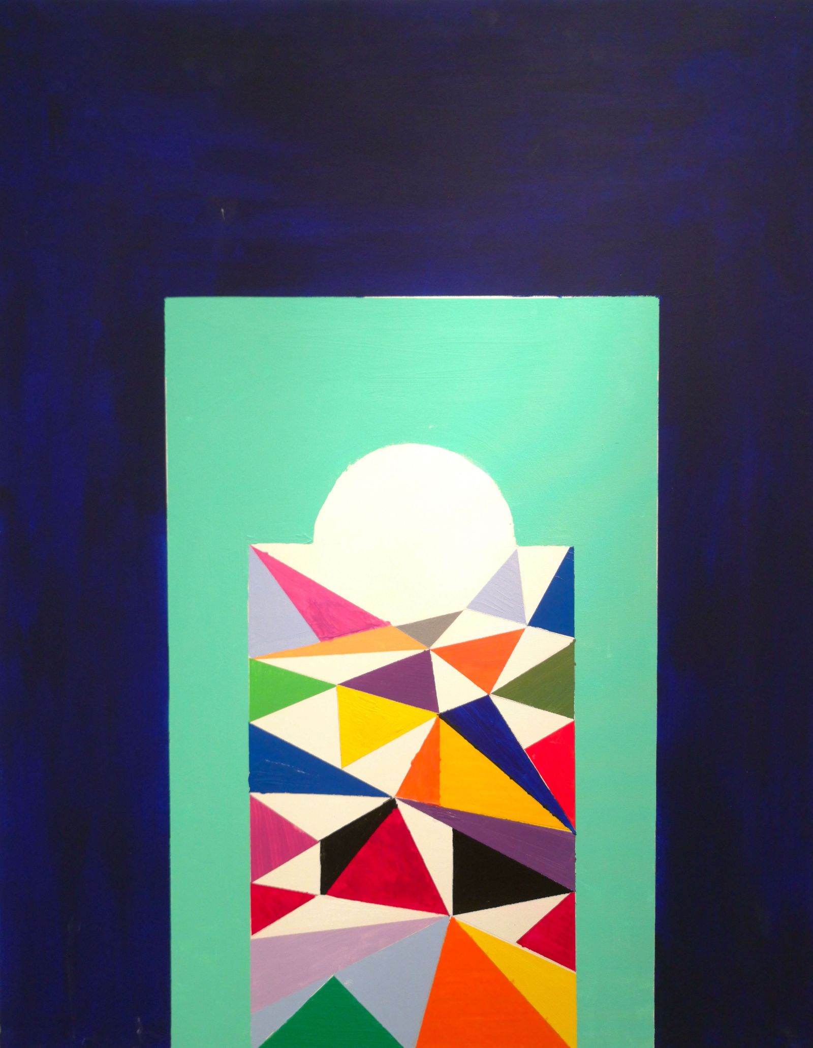 Tahar Ben Jelloun De cet amour naîtra la poésie 2019 Acrylique sur toile Signé, daté et titré au dos 92 x 73 cm .jpg